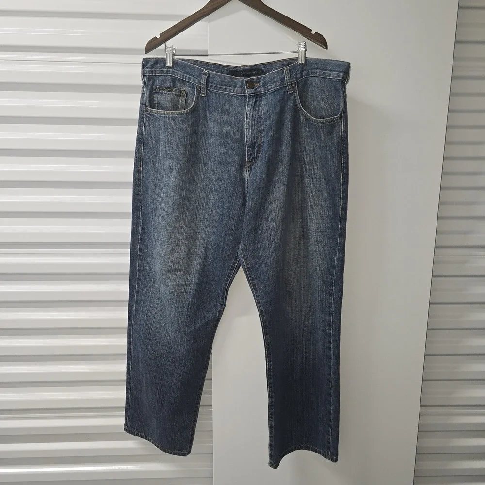 Calvin Klein Jeans Relaxed Straight Men's 40x30 Blue Denim Jeans Cotton